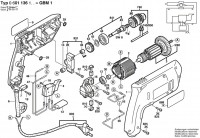 Bosch 0 601 136 141 GBM 1 Drill 110 V / GB Spare Parts GBM1
